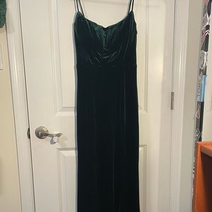 Floor Length green velvet Windsor dress